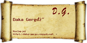 Daka Gergő névjegykártya